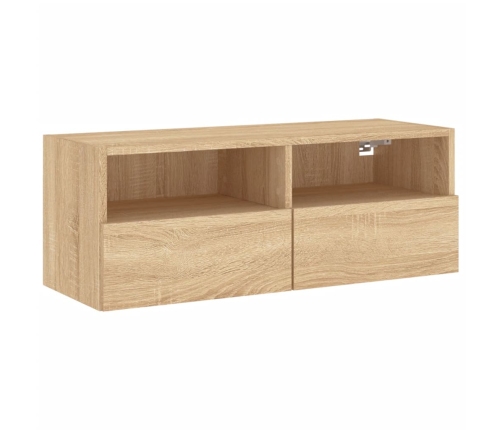 Mueble de pared TV madera ingeniería roble Sonoma 80x30x30 cm