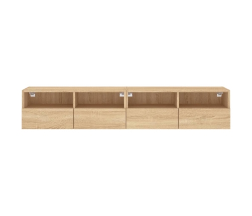 Muebles de pared para TV 2 uds madera roble Sonoma 80x30x30 cm