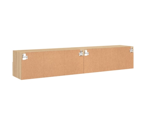 Muebles de pared para TV 2 uds madera roble Sonoma 80x30x30 cm