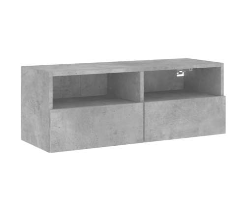 Mueble de pared TV madera ingeniería gris hormigón 80x30x30 cm