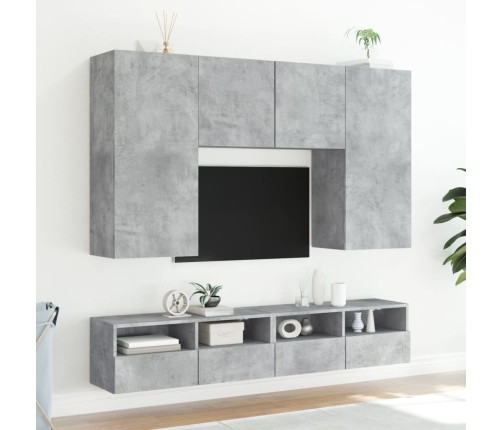 Mueble de pared TV madera ingeniería gris hormigón 80x30x30 cm