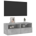 Mueble de pared TV madera ingeniería gris hormigón 80x30x30 cm