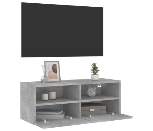 Mueble de pared TV madera ingeniería gris hormigón 80x30x30 cm