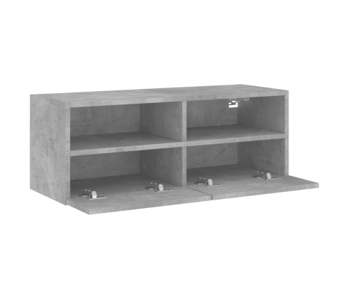 Mueble de pared TV madera ingeniería gris hormigón 80x30x30 cm