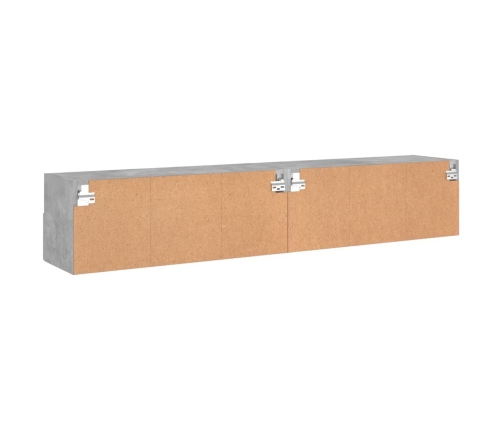 Muebles de pared para TV 2 uds madera gris hormigón 80x30x30 cm