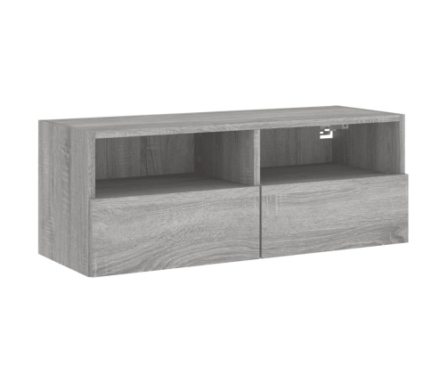 Mueble de pared TV madera de ingeniería Sonoma gris 80x30x30 cm