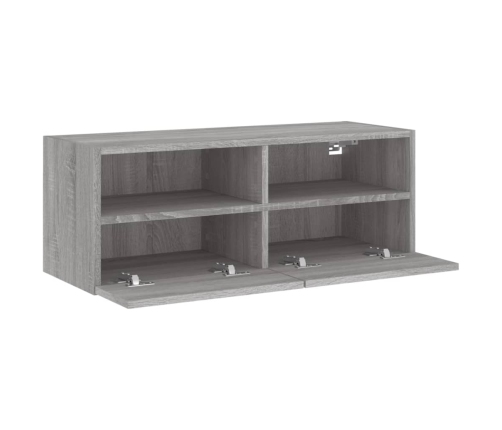 Mueble de pared TV madera de ingeniería Sonoma gris 80x30x30 cm