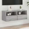 Mueble de pared TV madera de ingeniería Sonoma gris 80x30x30 cm