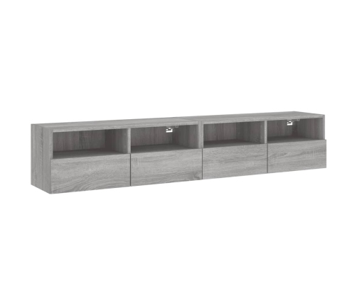 Muebles de pared para TV 2 uds madera gris Sonoma 80x30x30 cm