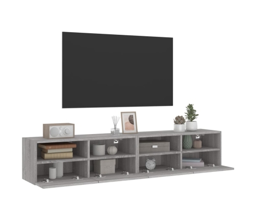 Muebles de pared para TV 2 uds madera gris Sonoma 80x30x30 cm