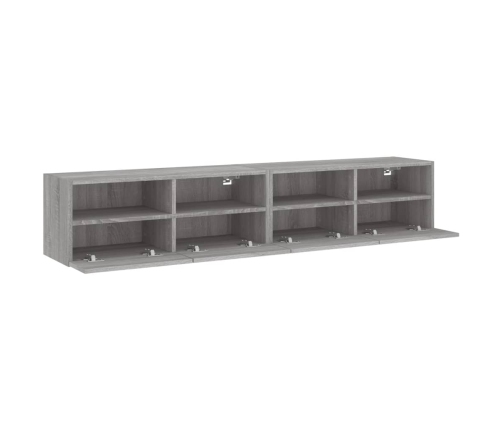 Muebles de pared para TV 2 uds madera gris Sonoma 80x30x30 cm