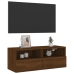 Mueble de pared TV madera ingeniería marrón roble 80x30x30 cm