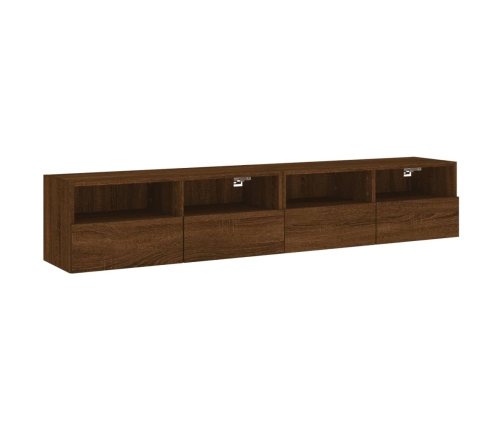 Muebles de pared para TV 2 uds madera roble marrón 80x30x30 cm