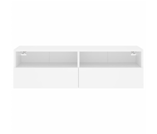 Mueble de pared para TV madera ingeniería blanco 100x30x30 cm