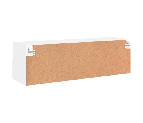 Mueble de pared para TV madera ingeniería blanco 100x30x30 cm