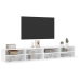 Muebles de pared TV 2 uds madera ingeniería blanco 100x30x30 cm