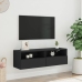 Mueble de pared para TV madera de ingeniería negro 100x30x30 cm