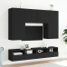 Mueble de pared para TV madera de ingeniería negro 100x30x30 cm