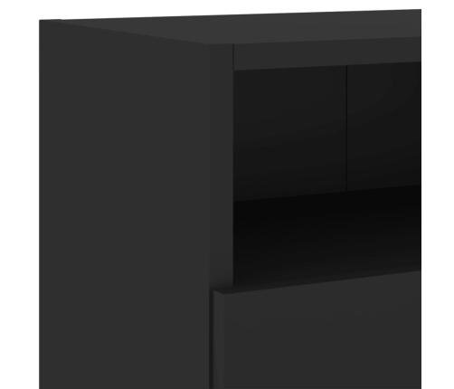 Muebles de pared TV 2 uds madera ingeniería negro 100x30x30 cm