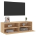 Mueble de pared TV madera ingeniería roble Sonoma 100x30x30 cm