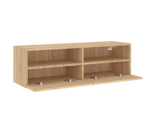 vidaXL Mueble de pared TV madera ingeniería roble Sonoma 100x30x30 cm