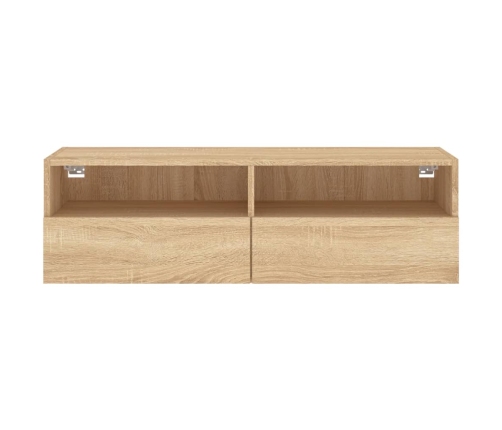 Mueble de pared TV madera ingeniería roble Sonoma 100x30x30 cm