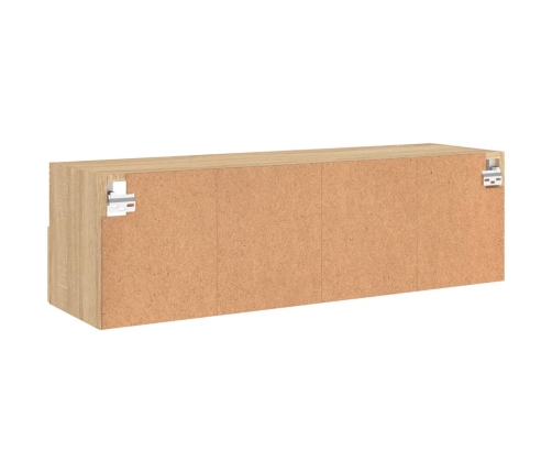 vidaXL Mueble de pared TV madera ingeniería roble Sonoma 100x30x30 cm