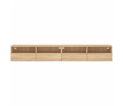 Muebles de pared para TV 2 uds madera roble Sonoma 100x30x30 cm