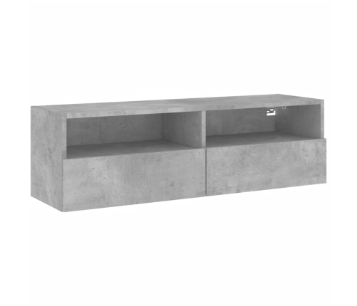 Mueble de pared TV madera ingeniería gris hormigón 100x30x30 cm