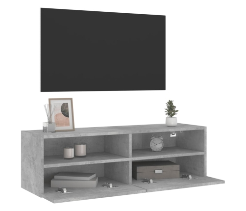 Mueble de pared TV madera ingeniería gris hormigón 100x30x30 cm