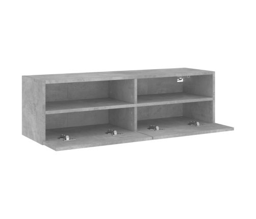 Mueble de pared TV madera ingeniería gris hormigón 100x30x30 cm