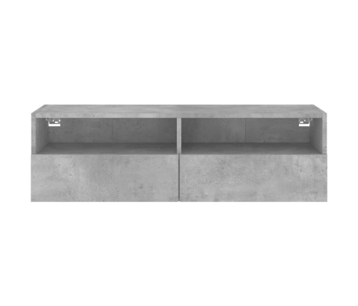 Mueble de pared TV madera ingeniería gris hormigón 100x30x30 cm