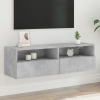 Mueble de pared TV madera ingeniería gris hormigón 100x30x30 cm