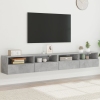 Muebles de pared de TV 2 uds madera gris hormigón 100x30x30 cm