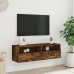 vidaXL Mueble de pared TV madera ingeniería roble ahumado 100x30x30 cm