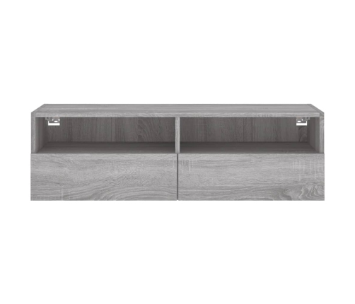 Mueble de pared TV madera ingeniería Sonoma gris 100x30x30 cm