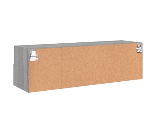 Mueble de pared TV madera ingeniería Sonoma gris 100x30x30 cm