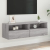 vidaXL Mueble de pared TV madera ingeniería Sonoma gris 100x30x30 cm