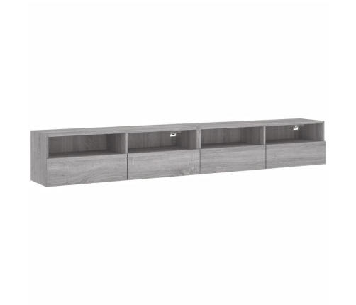 Muebles de pared para TV 2 uds madera gris Sonoma 100x30x30 cm