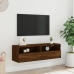 Mueble de pared TV madera ingeniería marrón roble 100x30x30 cm