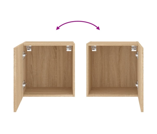 Mueble TV de pared madera ingeniería roble Sonoma 40,5x30x40 cm