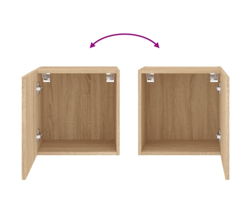 vidaXL Muebles de TV de pared 2 uds madera roble Sonoma 40,5x30x40 cm