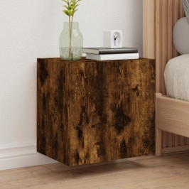 Muebles de TV pared 2 uds madera roble ahumado 40,5x30x40 cm