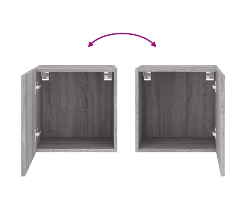 Mueble TV de pared madera ingeniería gris Sonoma 40,5x30x40 cm