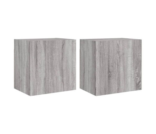 Muebles de TV de pared 2 uds madera gris Sonoma 40,5x30x40 cm