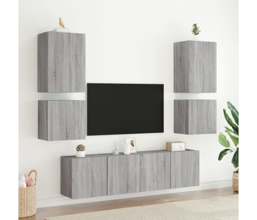 Muebles de TV de pared 2 uds madera gris Sonoma 40,5x30x40 cm