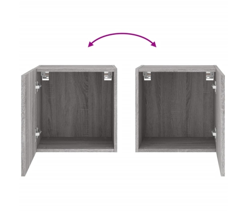 Muebles de TV de pared 2 uds madera gris Sonoma 40,5x30x40 cm