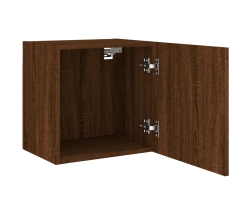 vidaXL Mueble TV de pared madera ingeniería roble ahumado 40,5x30x40cm