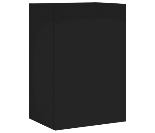 Mueble de TV de pared madera de ingeniería negro 40,5x30x60 cm