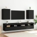 Mueble de TV de pared madera de ingeniería negro 40,5x30x60 cm